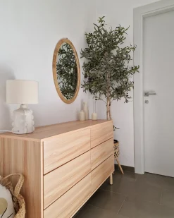 Sale Beliani Specchio FOISSY 50 cm 70 cm Rattan Naturale