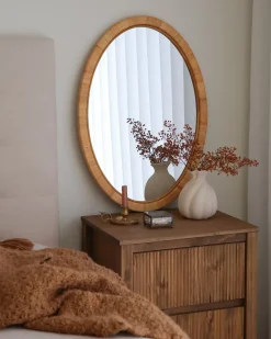 Sale Beliani Specchio FOISSY 50 cm 70 cm Rattan Naturale