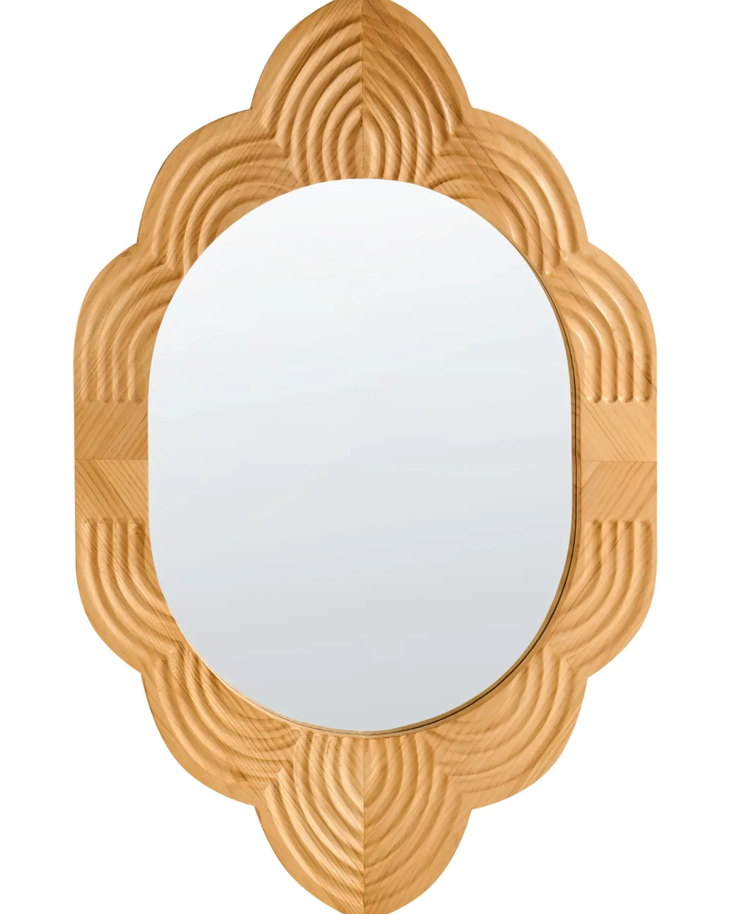 Hot Beliani Specchio FRESVILLE 62 cm 100 cm Legno di pino chiaro Marrone