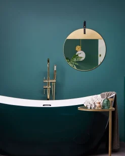 Sale Beliani Specchio GURS 60 cm 60 cm Metallo Oro Oro Marrone
