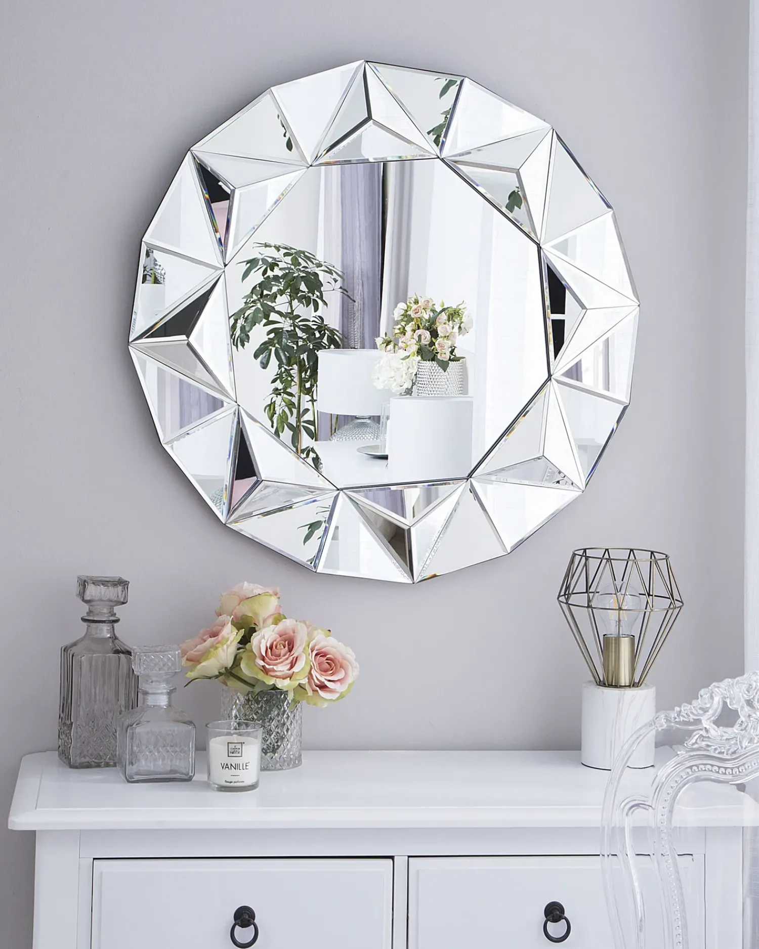 Sale Beliani Specchio HABAY 70 cm 70 cm Argento