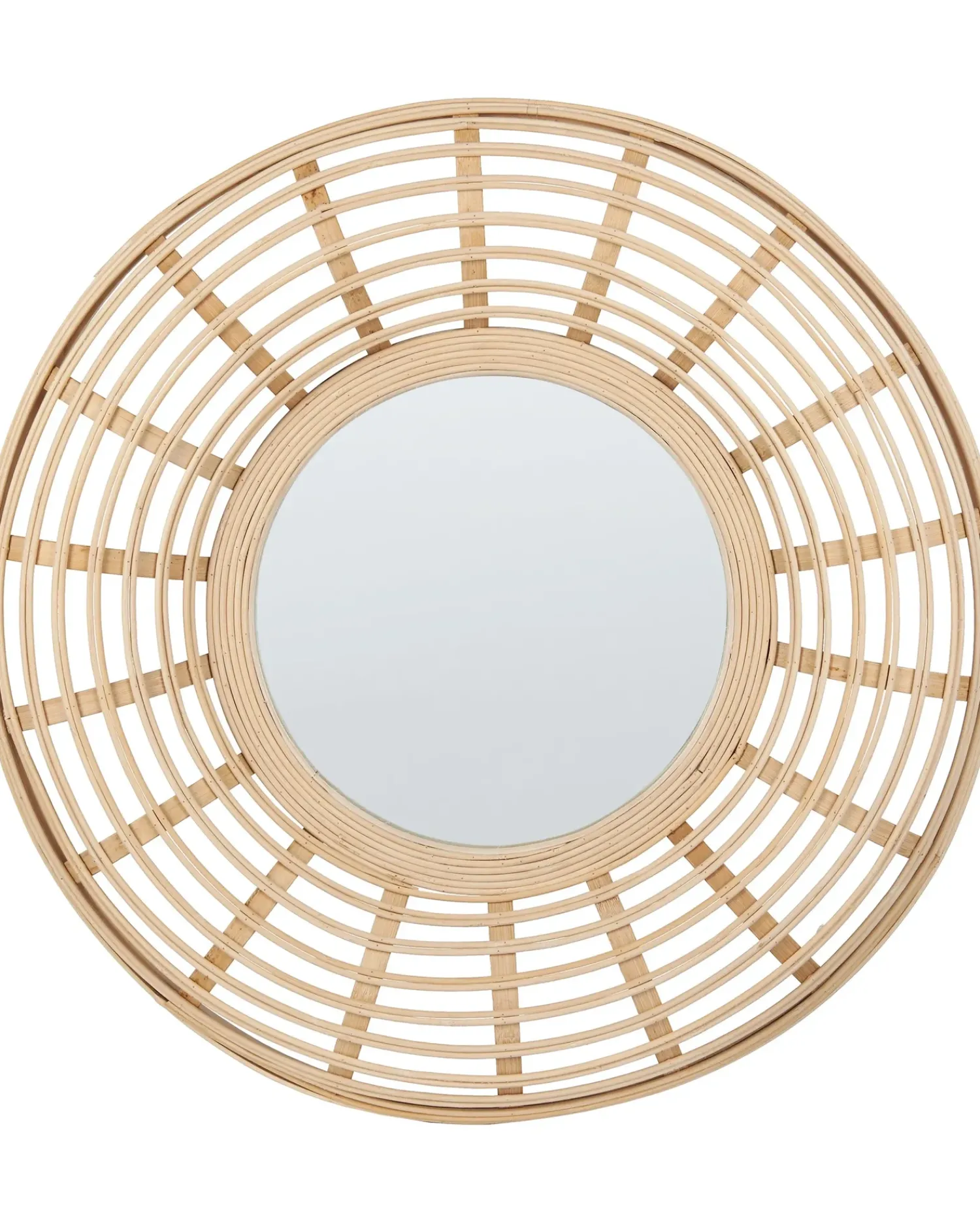 Beliani Specchio HANUA 60 cm 60 cm Bambù Naturale Beige Marrone