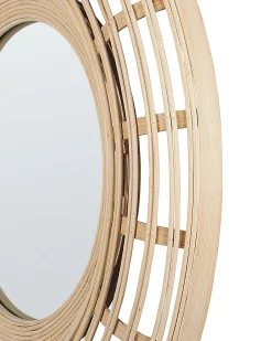 Beliani Specchio HANUA 60 cm 60 cm Bambù Naturale Beige Marrone