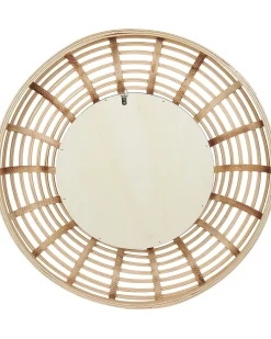 Beliani Specchio HANUA 60 cm 60 cm Bambù Naturale Beige Marrone