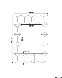 Clearance Beliani Specchio HIZOTE 63 cm 90 cm Legno di abete Marrone Blu Marrone Multicolore