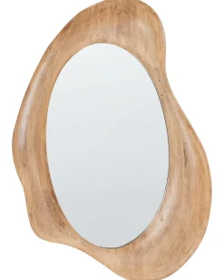 Beliani Specchio HOURTIN 68 cm 100 cm Legno Marrone