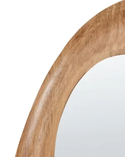 Beliani Specchio HOURTIN 68 cm 100 cm Legno Marrone
