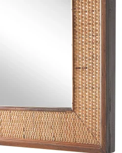 Beliani Specchio IGUALA 54 cm 74 cm Bambù Frassino naturale Marrone