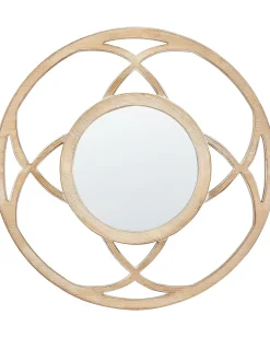 Best Beliani Specchio IZTAPALAPA 60 cm 60 cm Legno di abete chiaro Bianco Marrone