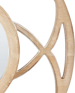 Best Beliani Specchio IZTAPALAPA 60 cm 60 cm Legno di abete chiaro Bianco Marrone