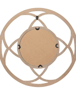 Best Beliani Specchio IZTAPALAPA 60 cm 60 cm Legno di abete chiaro Bianco Marrone