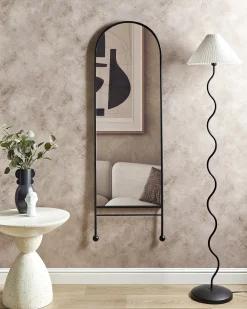 Beliani Specchio JARNAGES 45 cm 145 cm Metallo Nero