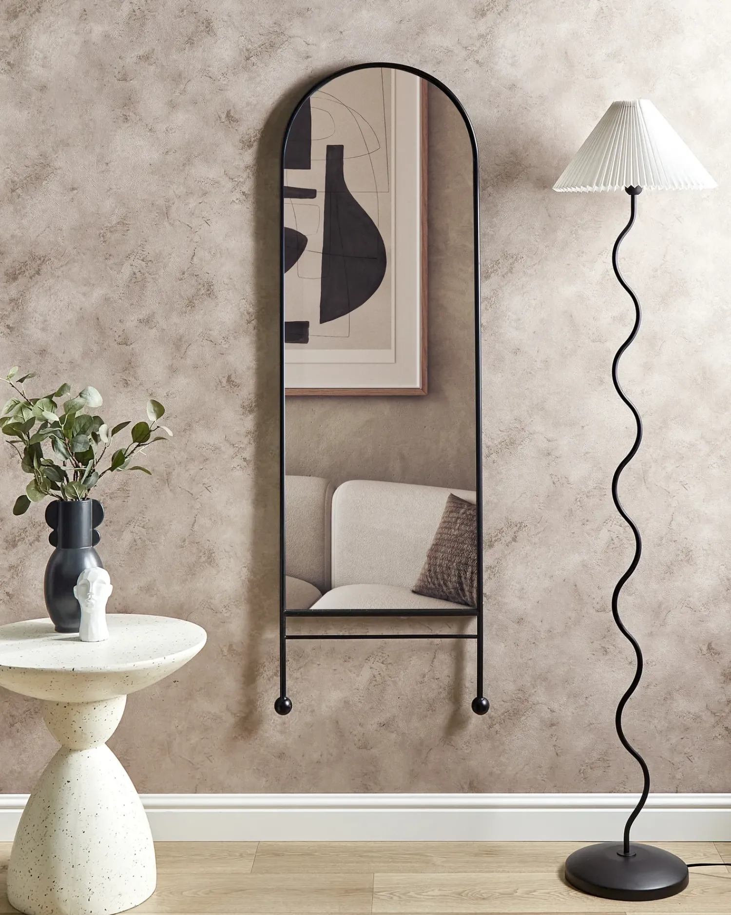 Beliani Specchio JARNAGES 45 cm 145 cm Metallo Nero