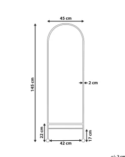 New Beliani Specchio JARNAGES 45 cm 145 cm Metallo Bianco