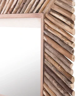 Online Beliani Specchio KANAB 60 cm 60 cm Legno di teak Marrone