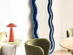 Clearance Beliani Specchio LACS 57 cm 160 cm Velluto Blu