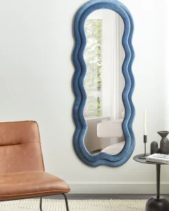 Clearance Beliani Specchio LACS 57 cm 160 cm Velluto Blu