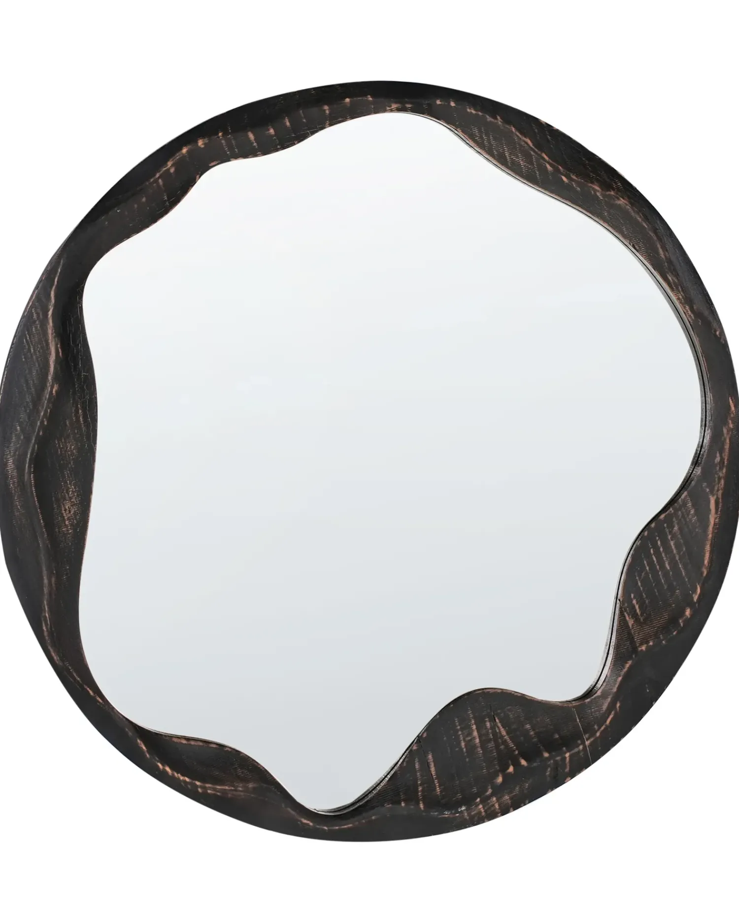 Best Beliani Specchio LANGON 60 cm 60 cm Legno di pino scuro Marrone