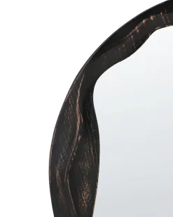 Best Beliani Specchio LANGON 60 cm 60 cm Legno di pino scuro Marrone