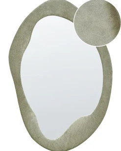 Discount Beliani Specchio LENAX 59 cm 90 cm Velluto oliva Verde