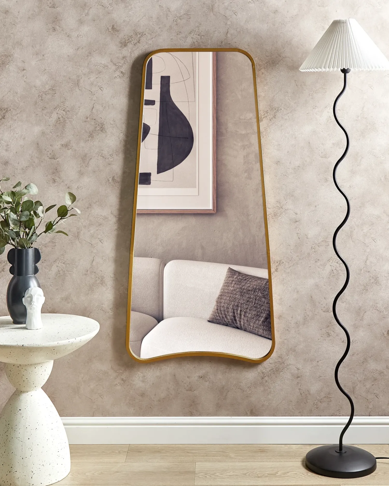 Outlet Beliani Specchio LEVET 58 cm 122 cm Metallo Oro