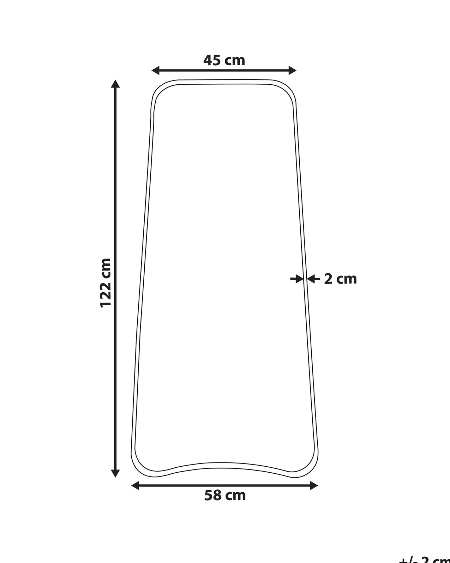 Outlet Beliani Specchio LEVET 58 cm 122 cm Metallo Oro