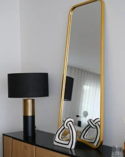 Outlet Beliani Specchio LEVET 58 cm 122 cm Metallo Oro