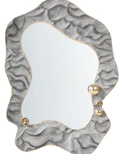 Hot Beliani Specchio LINAS 51 cm 67 cm Grigio Oro Grigio