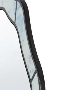 Beliani Specchio LIVERDUN 64 cm 86 cm Azzurro Blu Nero