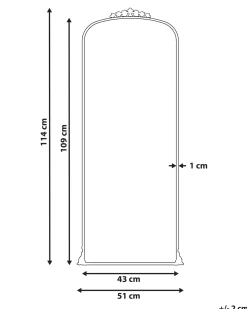 Discount Beliani Specchio LIVRY 51 cm 114 cm Metallo Nero