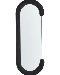 Beliani Specchio LOCHES 54 cm 158 cm Velluto Nero