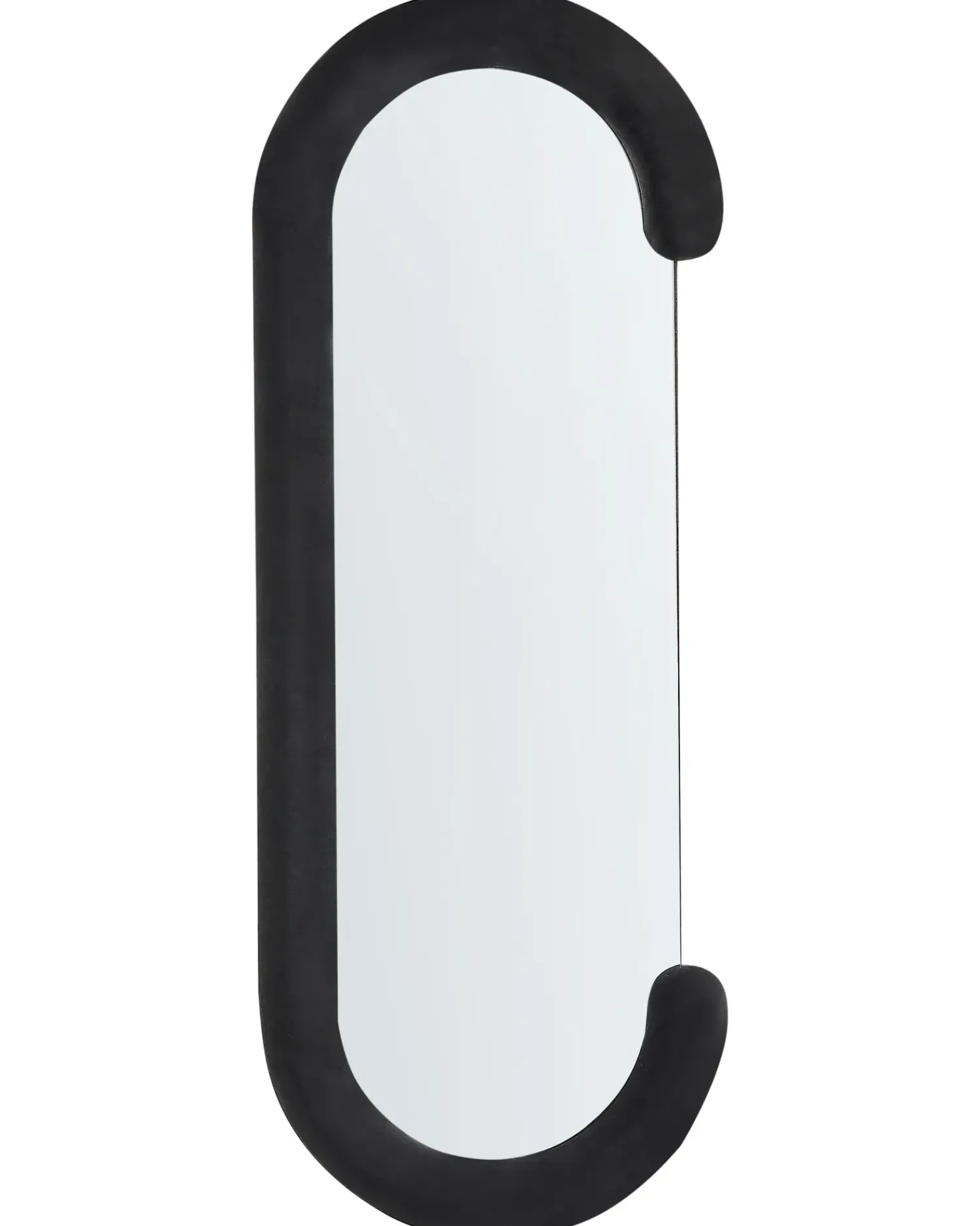 Beliani Specchio LOCHES 54 cm 158 cm Velluto Nero