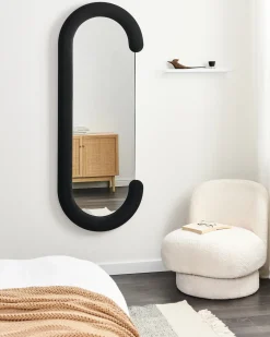 Beliani Specchio LOCHES 54 cm 158 cm Velluto Nero