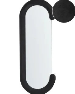 Beliani Specchio LOCHES 54 cm 158 cm Velluto Nero