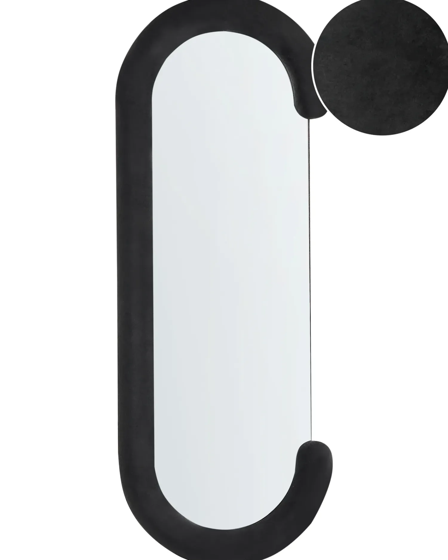 Beliani Specchio LOCHES 54 cm 158 cm Velluto Nero