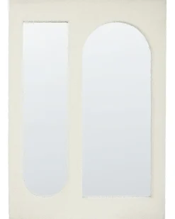 New Beliani Specchio MARCIGNY 70 cm 100 cm Bouclé sporco Bianco