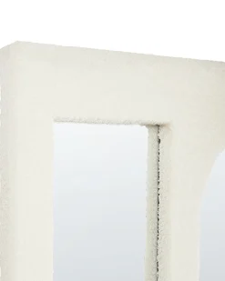 New Beliani Specchio MARCIGNY 70 cm 100 cm Bouclé sporco Bianco