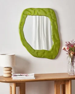 Hot Beliani Specchio MARTYRE 57 cm 74 cm Verde