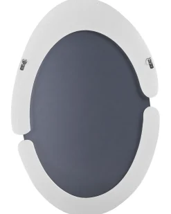 New Beliani Specchio MASSAY 53 cm 90 cm Velluto Bianco