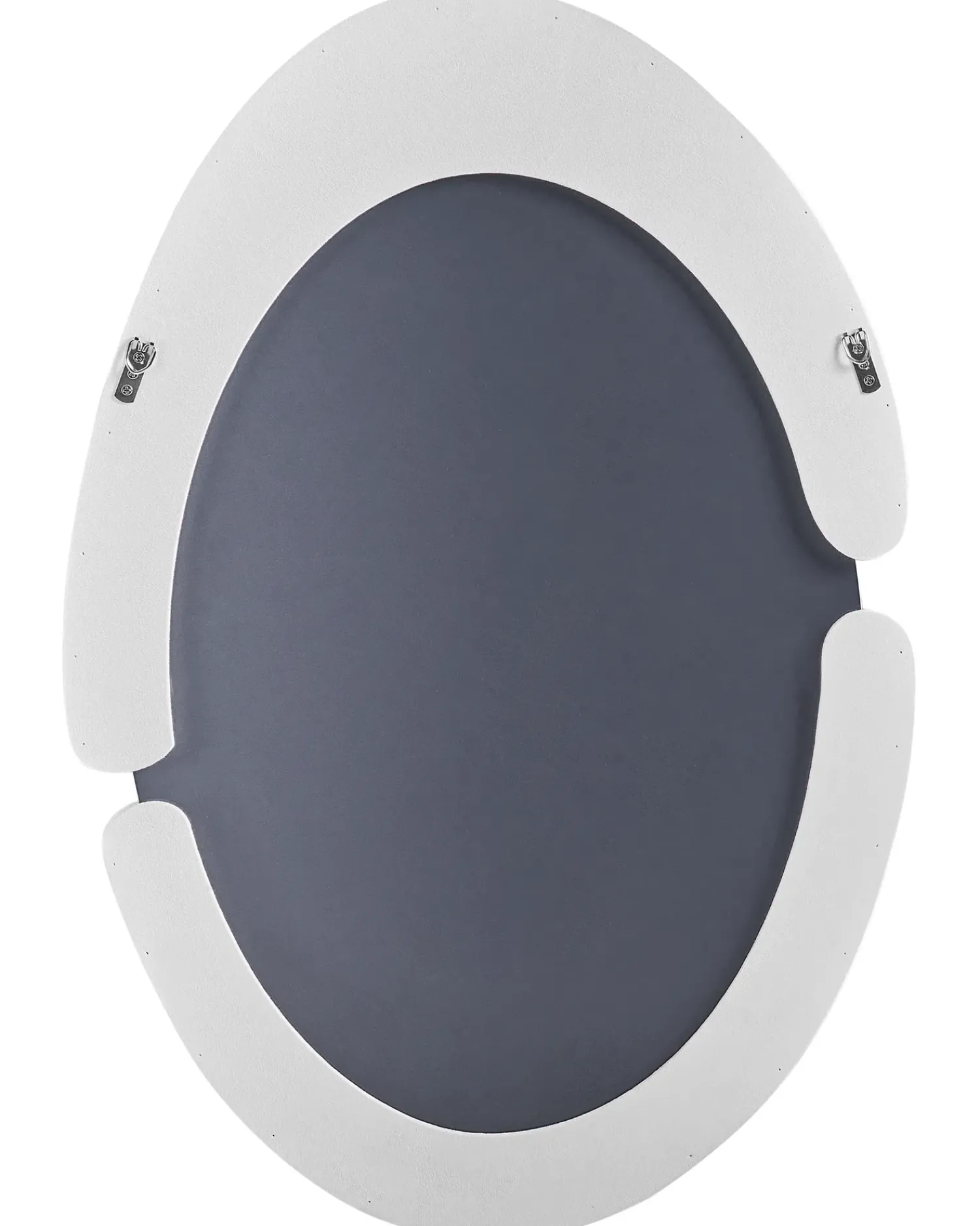 New Beliani Specchio MASSAY 53 cm 90 cm Velluto Bianco