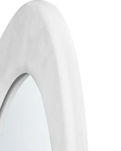 New Beliani Specchio MASSAY 53 cm 90 cm Velluto Bianco