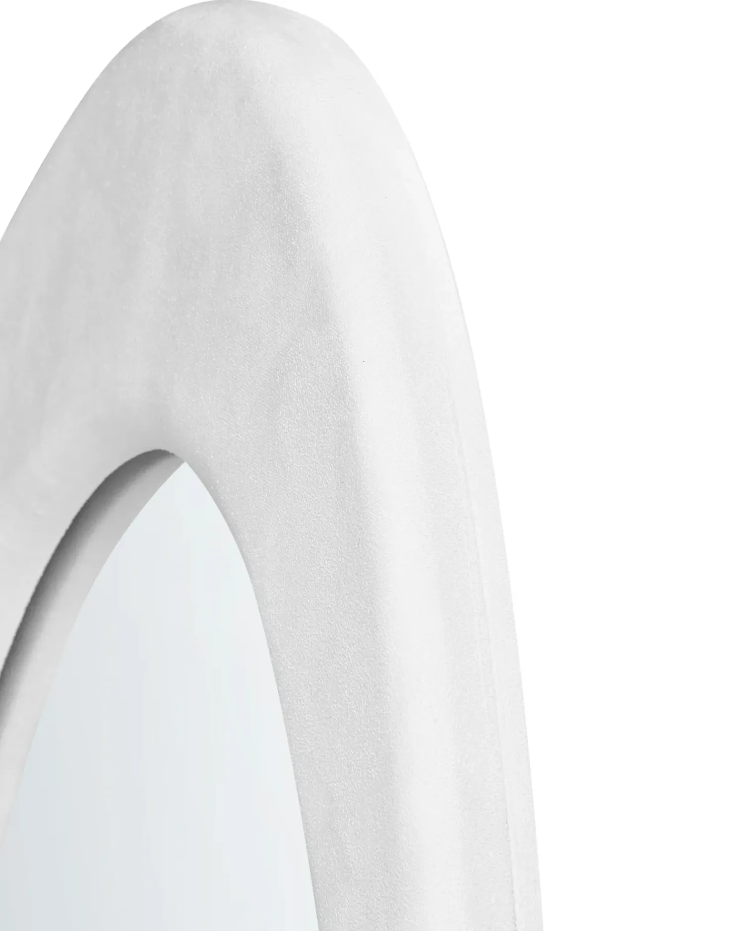 New Beliani Specchio MASSAY 53 cm 90 cm Velluto Bianco