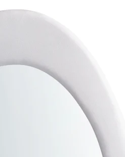 New Beliani Specchio MASSAY 53 cm 90 cm Velluto Bianco