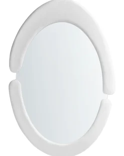 New Beliani Specchio MASSAY 53 cm 90 cm Velluto Bianco