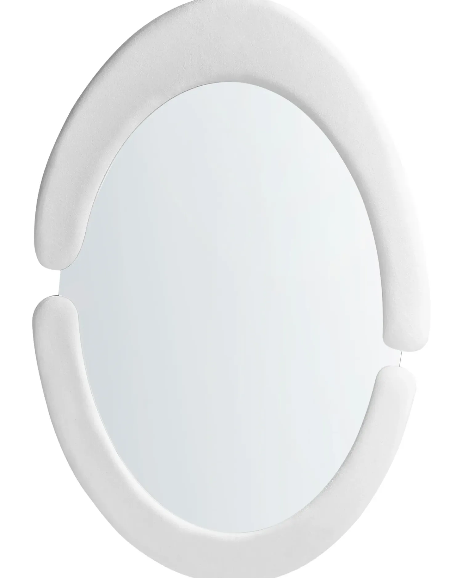 New Beliani Specchio MASSAY 53 cm 90 cm Velluto Bianco