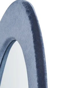 Beliani Specchio MASSAY 53 cm 90 cm Velluto scuro Blu