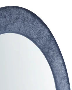 Beliani Specchio MASSAY 53 cm 90 cm Velluto scuro Blu