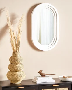 Beliani Specchio MASSILLY 43 cm 69 cm Bianco