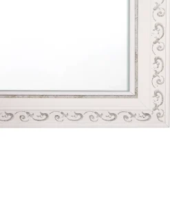 New Beliani Specchio MAULEON 50 cm 130 cm Bianco sporco Bianco Argento