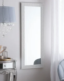 Beliani Specchio MERVENT 50 cm Bianco Bianco Argento